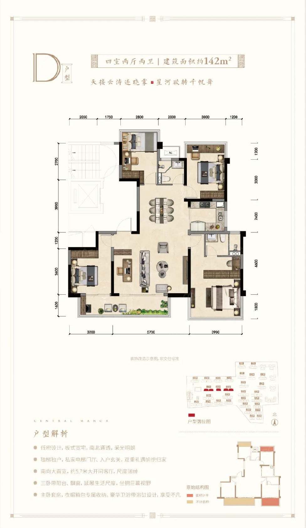 南宁建发央玺户型图142㎡户型建发央玺湖的样板间已开放